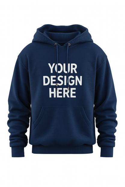 🧥 প্রিমিয়াম GSM 350 হুডি – নেভি ব্লু রঙে নিজের ডিজাইন যুক্ত করুন