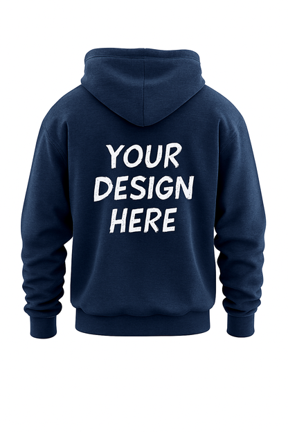 🧥 প্রিমিয়াম GSM 350 হুডি – নেভি ব্লু রঙে নিজের ডিজাইন যুক্ত করুন