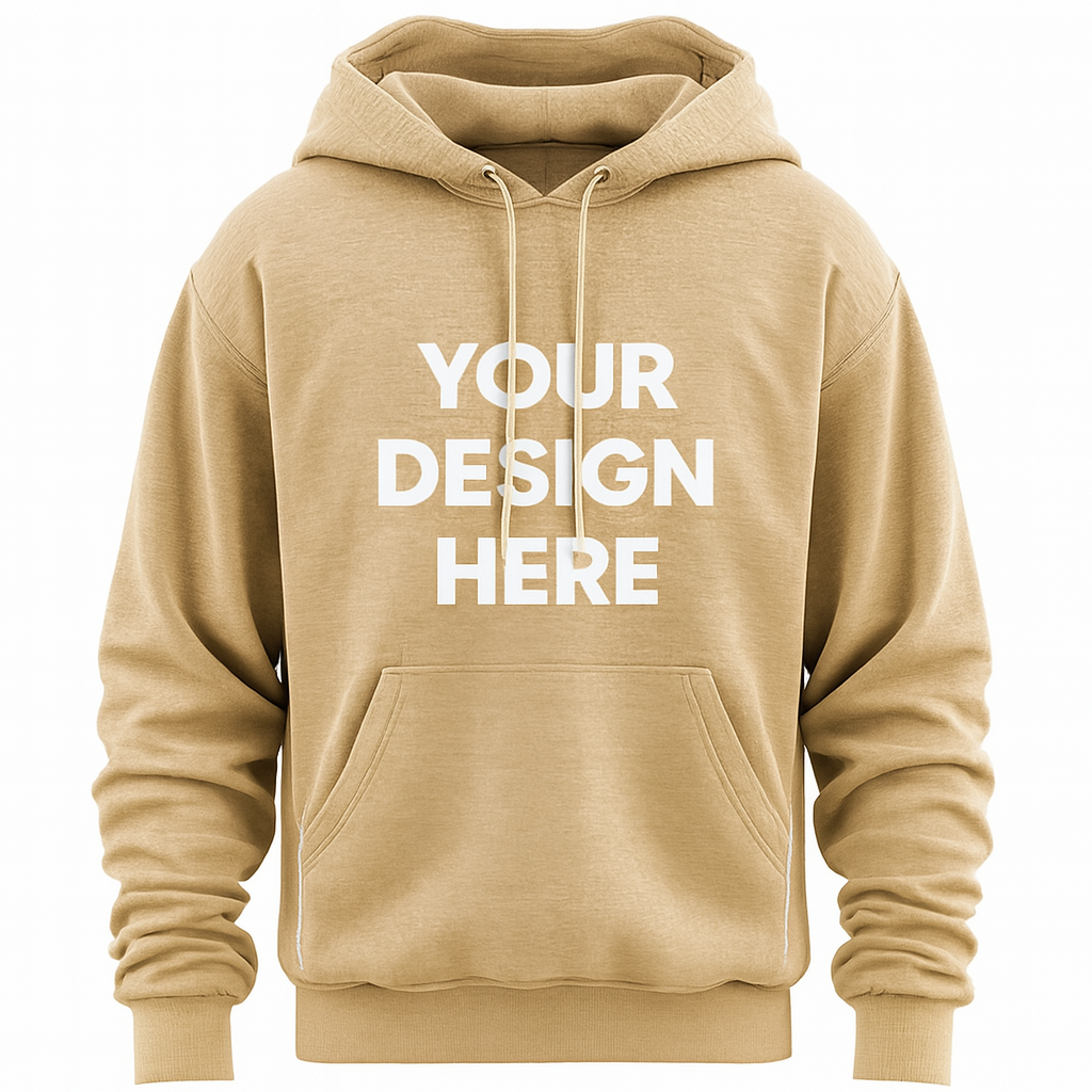 🧥 প্রিমিয়াম GSM 350 হুডি – বেজ রঙে নিজের মতো করে ডিজাইন করুন