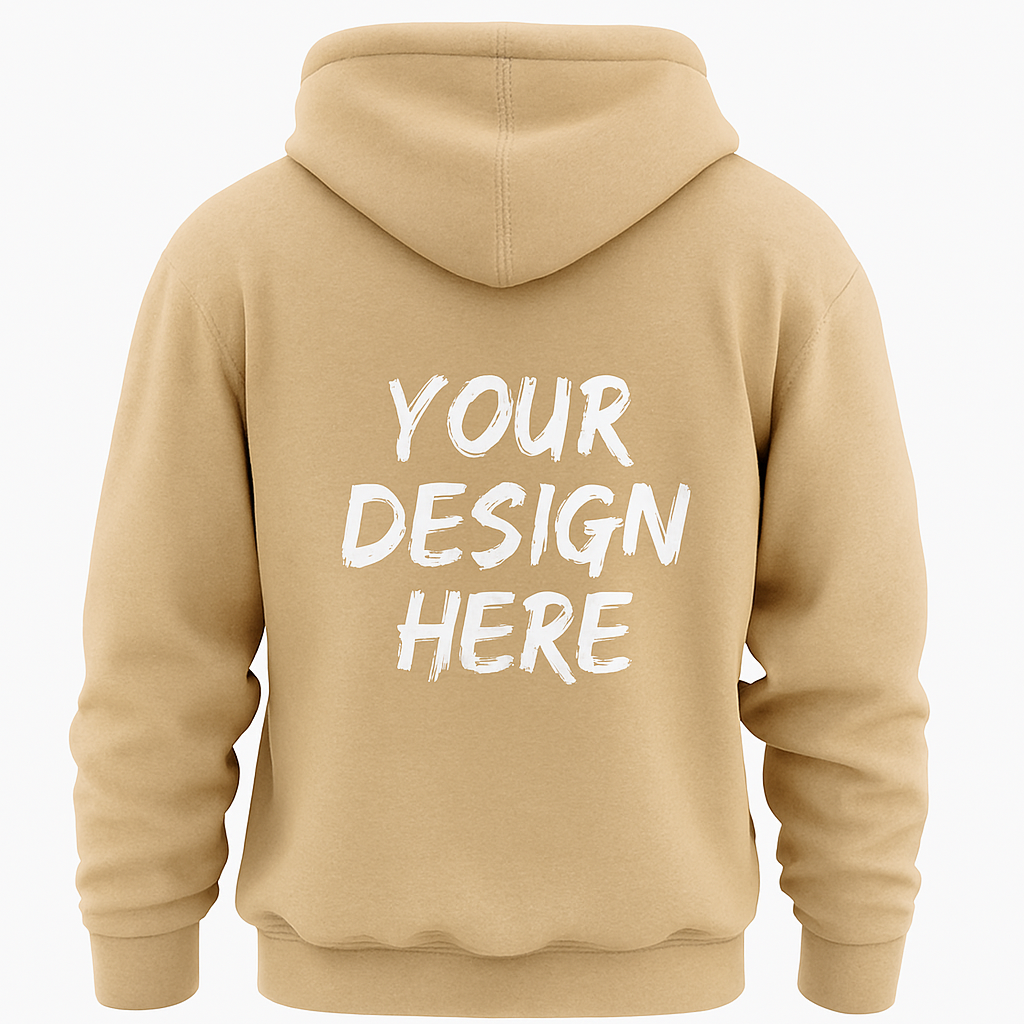 🧥 প্রিমিয়াম GSM 350 হুডি – বেজ রঙে নিজের মতো করে ডিজাইন করুন