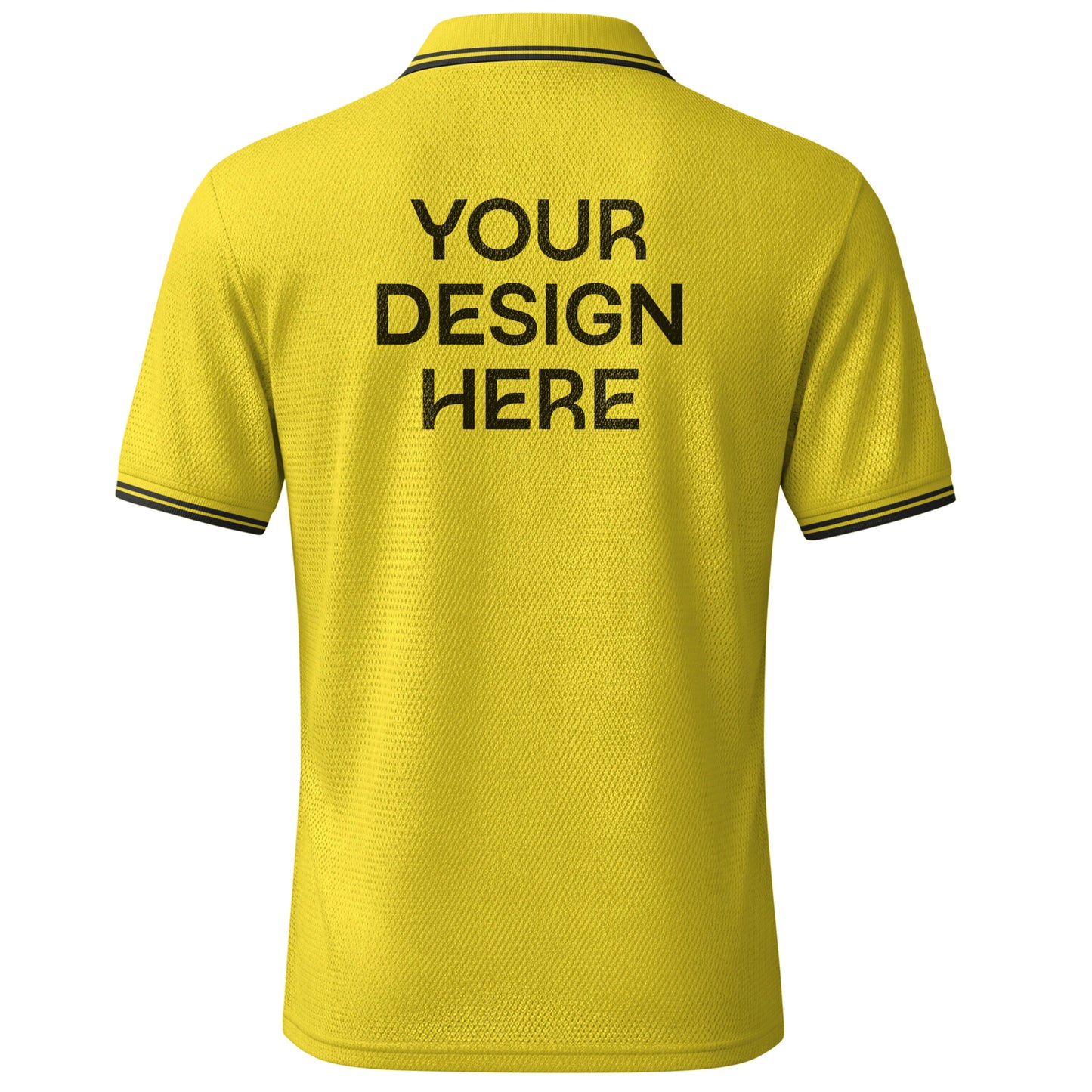 কাস্টমাইজযোগ্য ইয়েলো মেশ পোলো টি-শার্ট – 170 GSM | নিজের নাম, লোগো ও ডিজাইন যোগ করুন