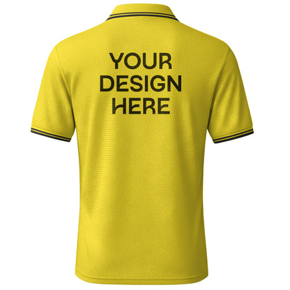 কাস্টমাইজযোগ্য ইয়েলো মেশ পোলো টি-শার্ট – 170 GSM | নিজের নাম, লোগো ও ডিজাইন যোগ করুন