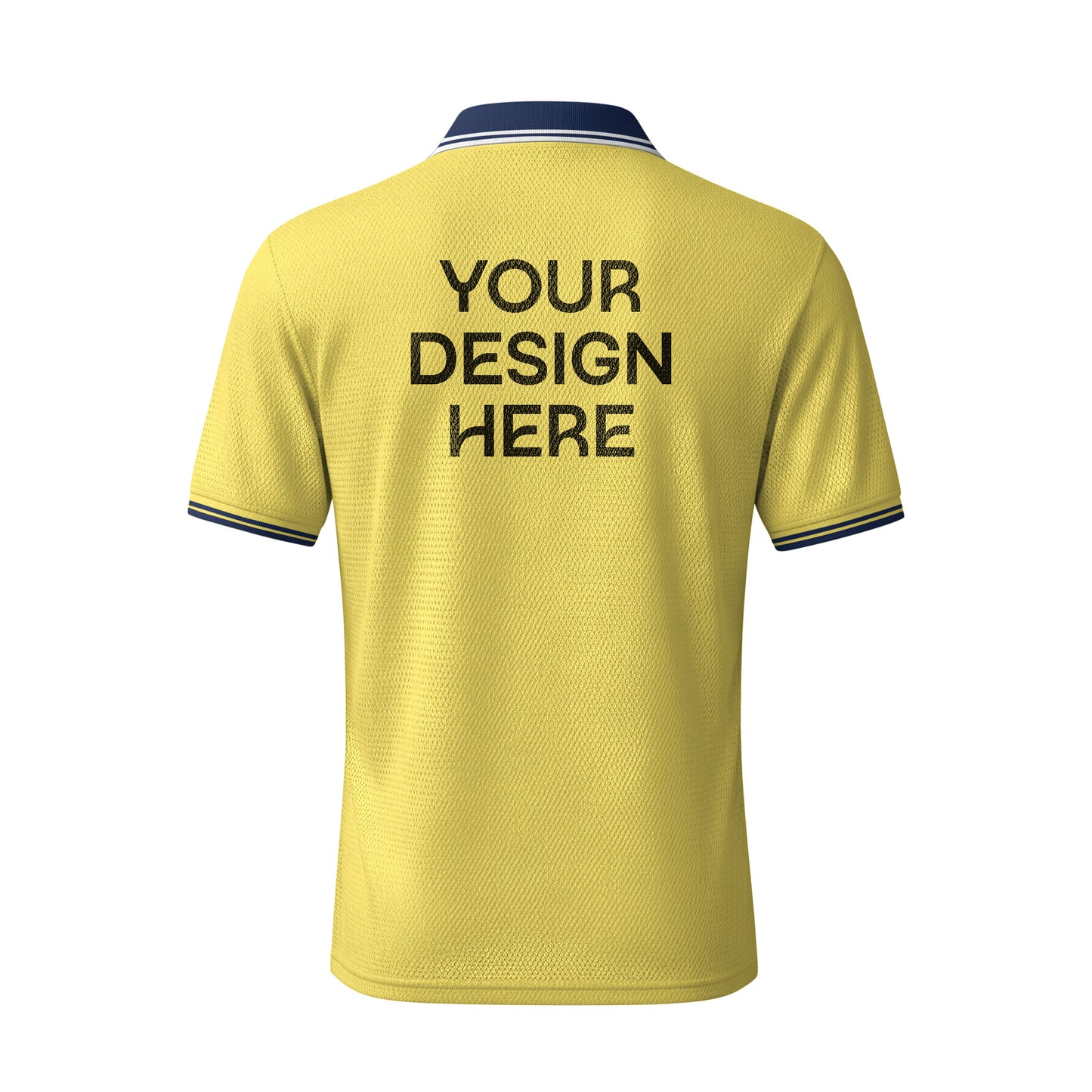 কাস্টমাইজযোগ্য ইয়েলো মেশ পোলো টি-শার্ট – 170 GSM | নিজের নাম, লোগো ও ডিজাইন যোগ করুন