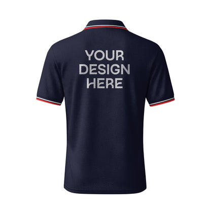 কাস্টমাইজযোগ্য নেভি ব্লু মেশ পোলো টি-শার্ট – 170 GSM | নিজের নাম, লোগো ও ডিজাইন যোগ করুন