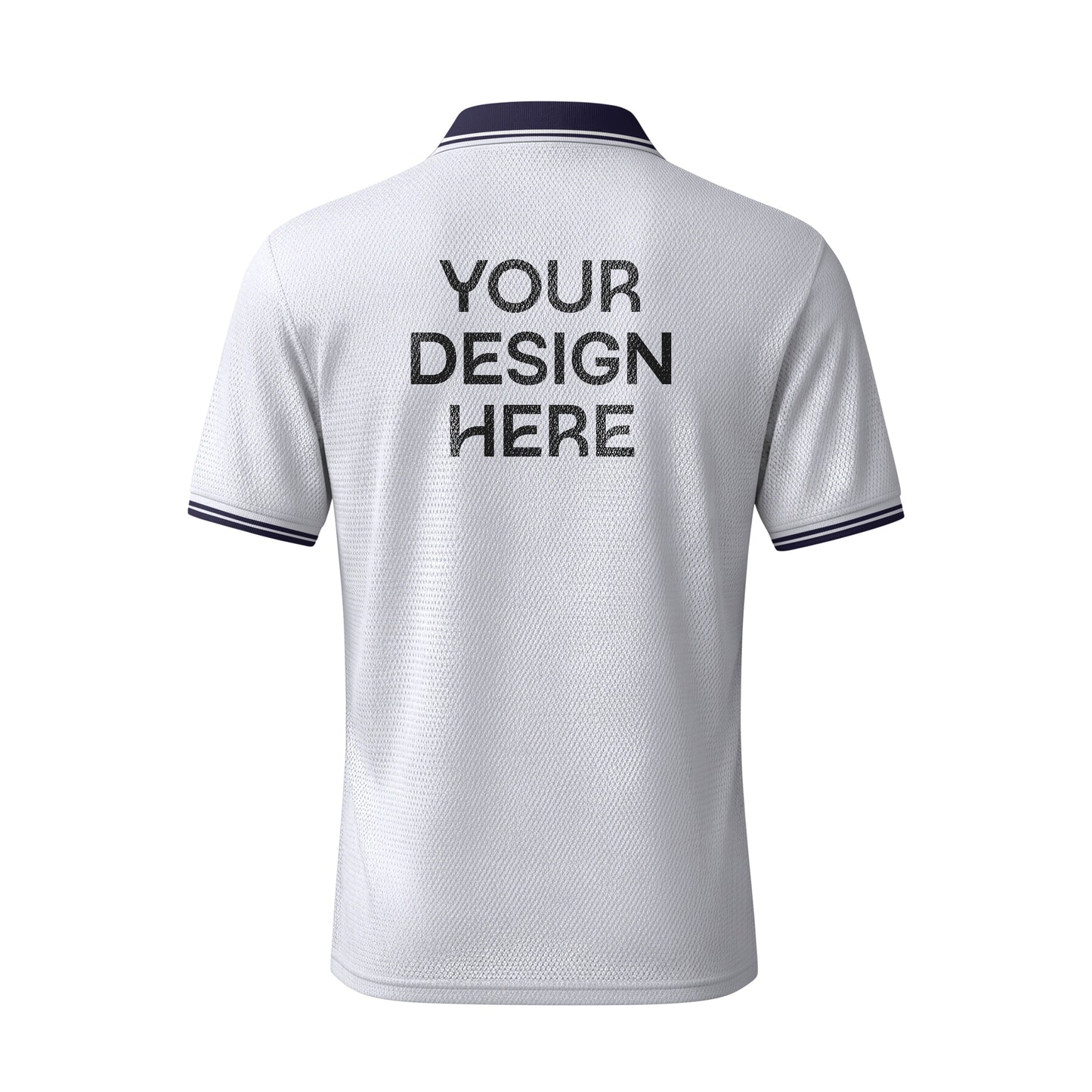 কাস্টমাইজযোগ্য হোয়াইট মেশ পোলো টি-শার্ট – 170 GSM | নিজের নাম, লোগো ও ডিজাইন যোগ করুন
