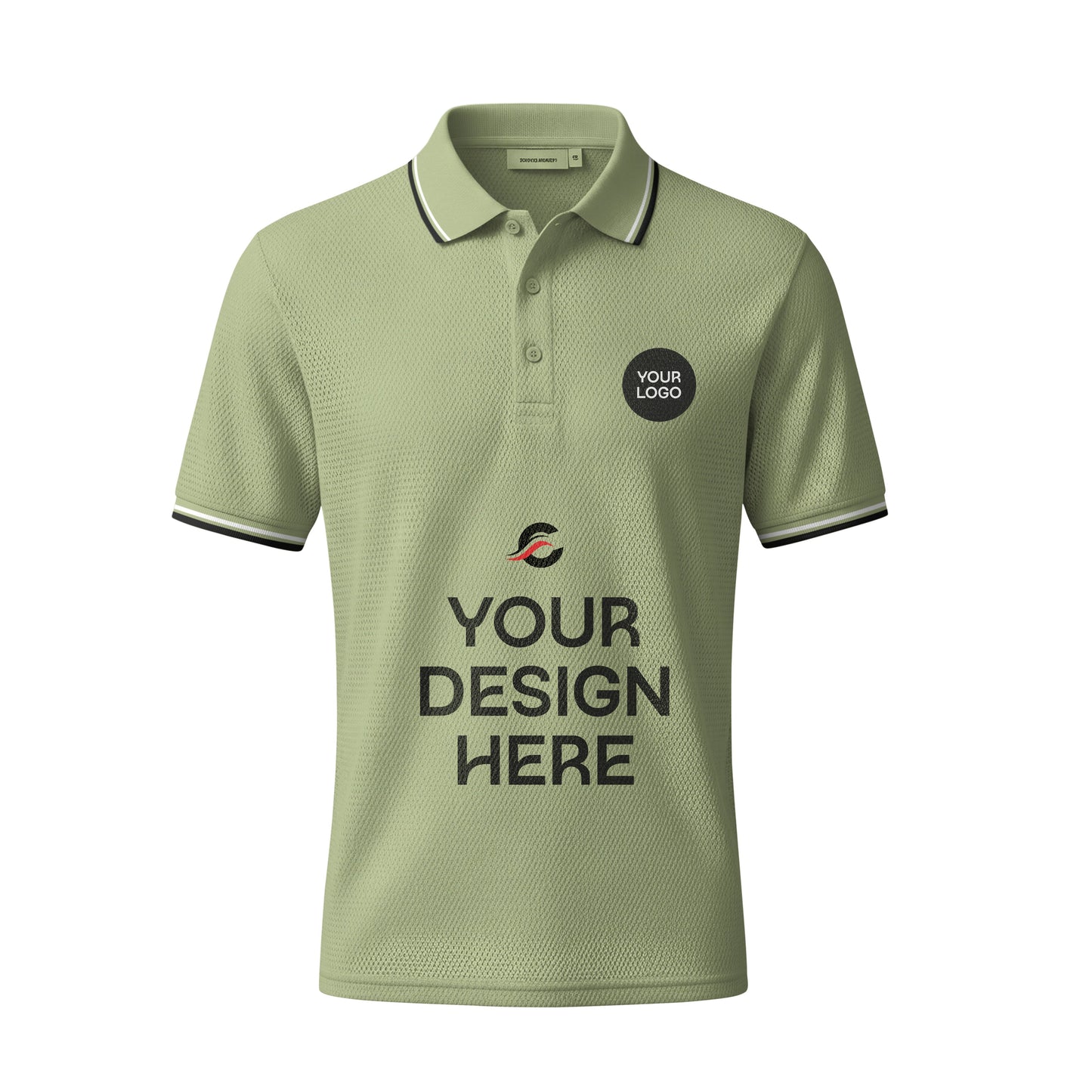 কাস্টমাইজযোগ্য গ্রীন মেশ পোলো টি-শার্ট – 170 GSM | নিজের নাম, লোগো ও ডিজাইন যোগ করুন
