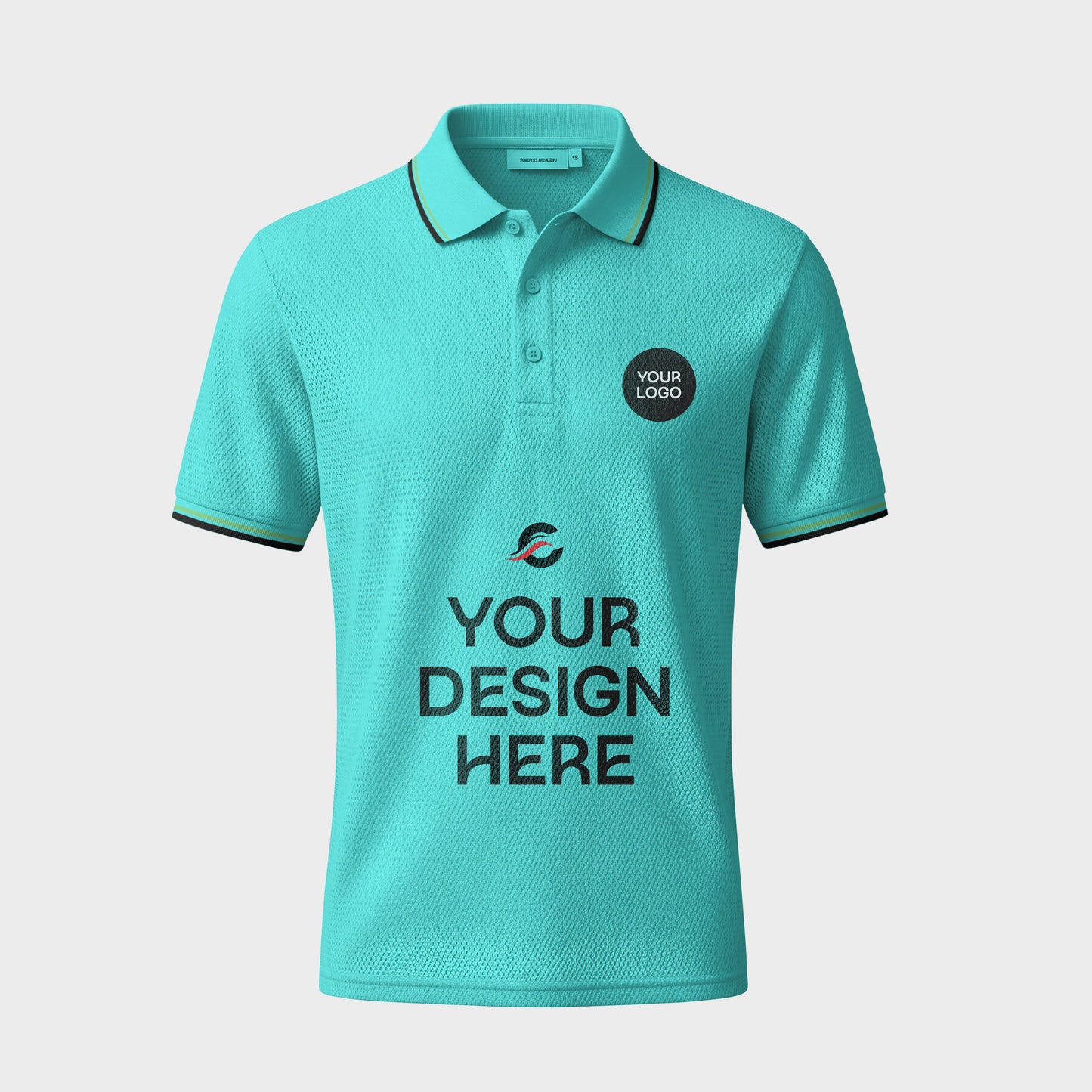 কাস্টমাইজযোগ্য টারকোয়েজ মেশ পোলো টি-শার্ট – 170 GSM | নিজের নাম, লোগো ও ডিজাইন যোগ করুন