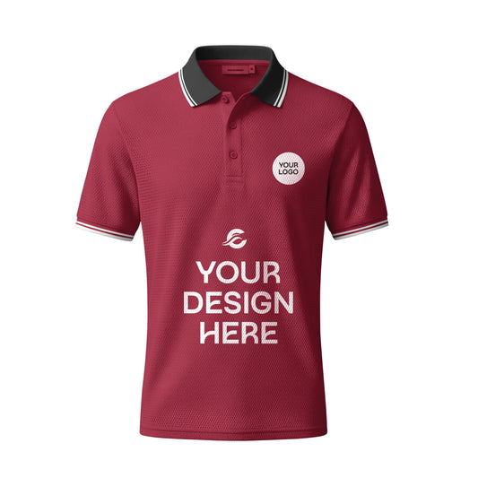 কাস্টমাইজযোগ্য মারুন মেশ পোলো টি-শার্ট – 170 GSM | নিজের নাম, লোগো ও ডিজাইন যোগ করুন