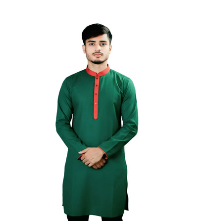 লাল-সবুজ থিমের কাস্টমাইজযোগ্য পাঞ্জাবি – দেশপ্রেম ও দলীয় পরিচয়ের অনন্য প্রকাশ