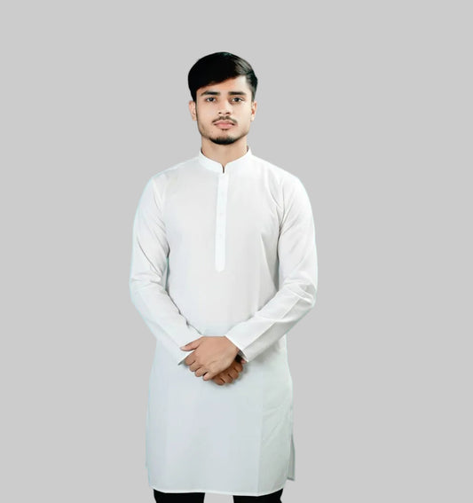 সাদা কাস্টমাইজযোগ্য পাঞ্জাবি – দলীয় লোগো বা ব্যক্তিগত ডিজাইন সহ