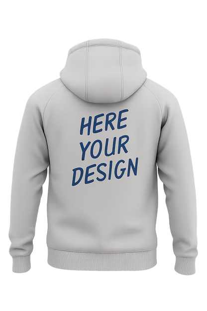 সাদা হুডি – কাস্টম ডিজাইন প্রিন্ট সহ প্রিমিয়াম ফেব্রিক (৭০০–৭৫০ GSM)