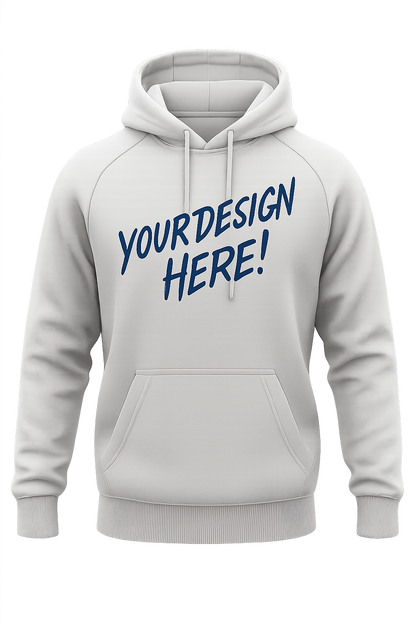 সাদা হুডি – কাস্টম ডিজাইন প্রিন্ট সহ প্রিমিয়াম ফেব্রিক (৭০০–৭৫০ GSM)