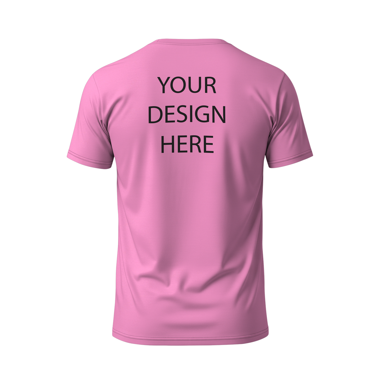 লাইট পিংক রঙের ১৪০  GSM প্রিমিয়াম কোয়ালিটি জার্সি  ফেব্রিক  কাস্টম টি-শার্ট – নাম, লোগো, ছবি সহ ডিজাইন করুন