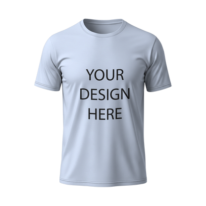 সাদা রঙের 130 GSM জার্সি  কাস্টম টি-শার্ট – নাম, লোগো, ছবি সহ ডিজাইন করুন ।